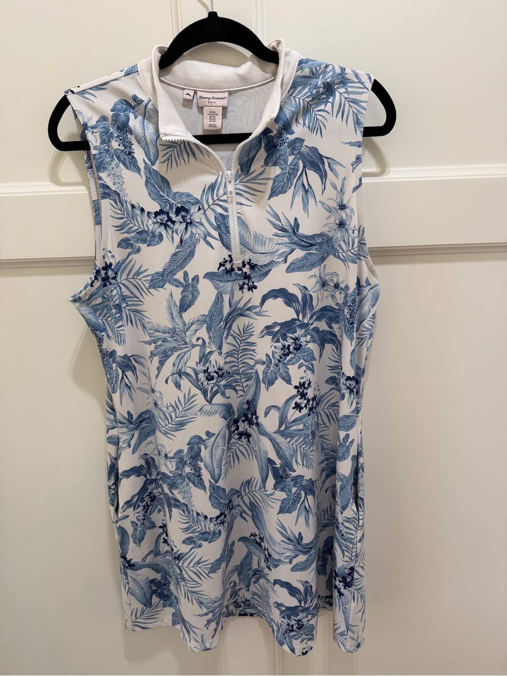 Tommy Bahama Golf Tropical Floral Sleeveless Quarter Zip Dress XL